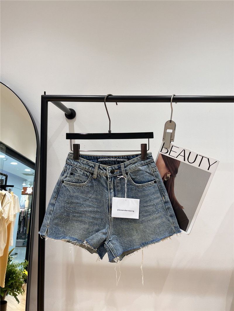 A1exa*der wang raw edge denim shorts replica clothing