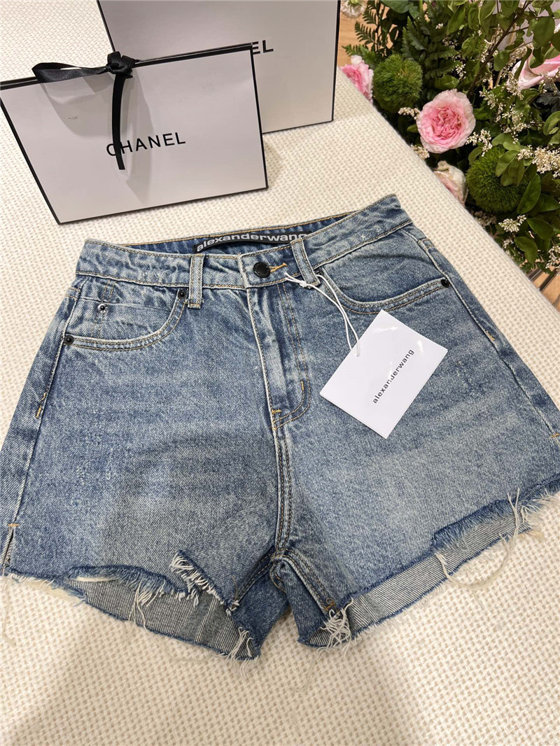 A1exa*der wang raw edge denim shorts replica clothing