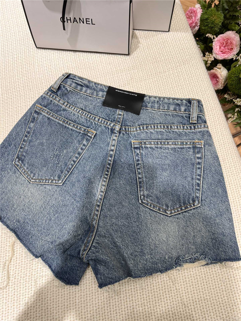 A1exa*der wang raw edge denim shorts replica clothing