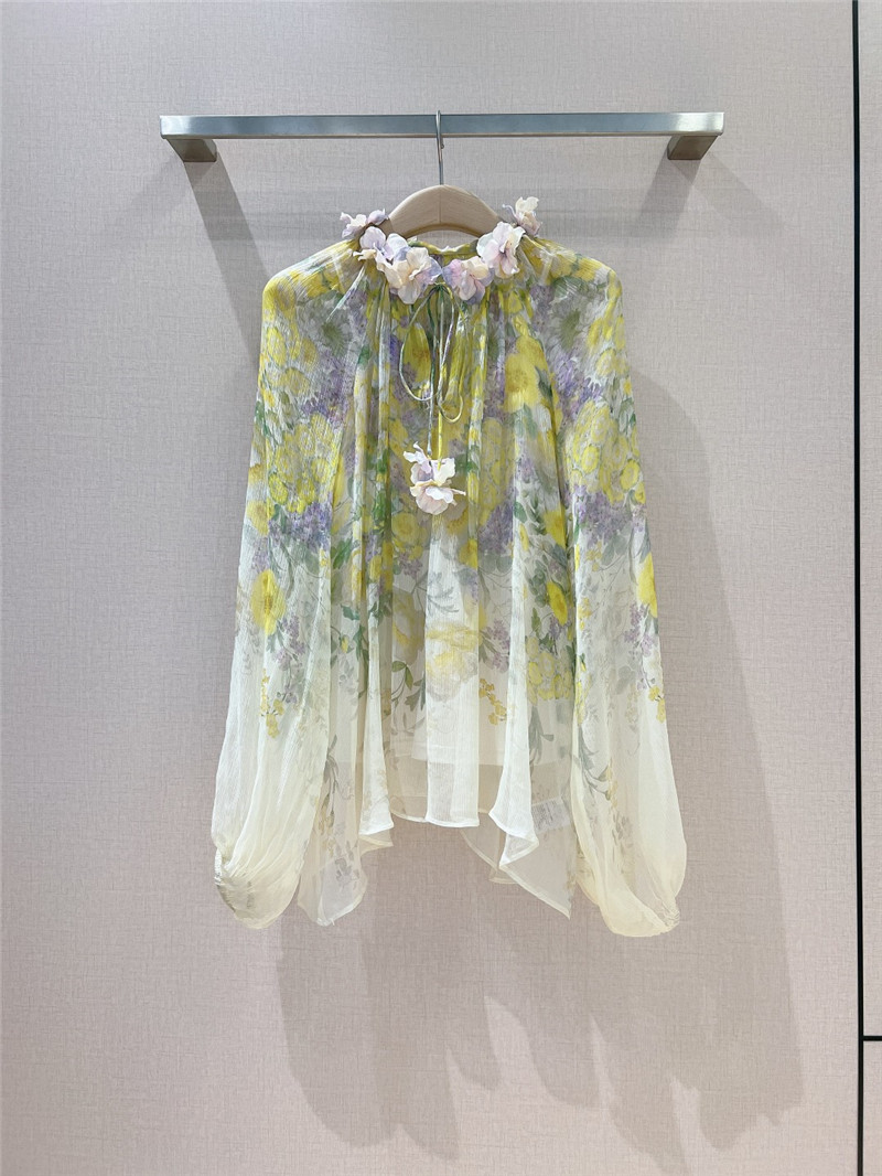 zimm tie-up lantern sleeve top replica designer clothes