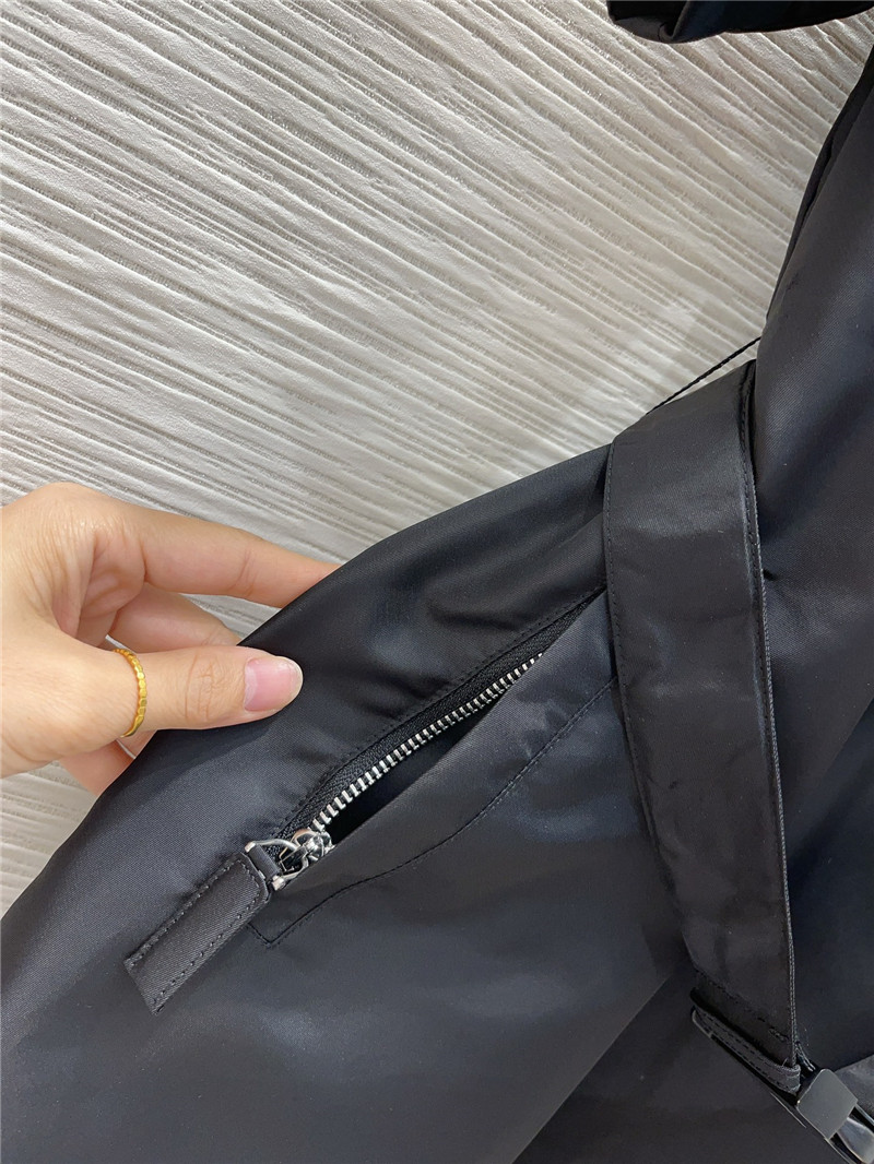 Pra*a black logo-print drawstring-hood jacket