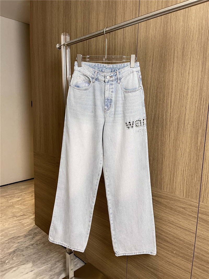 A1exa*der wang hollow letter denim trousers replica clothes