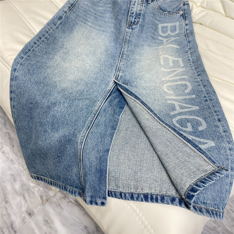 Ba1en*iaga printed denim skirt replica designer clothes