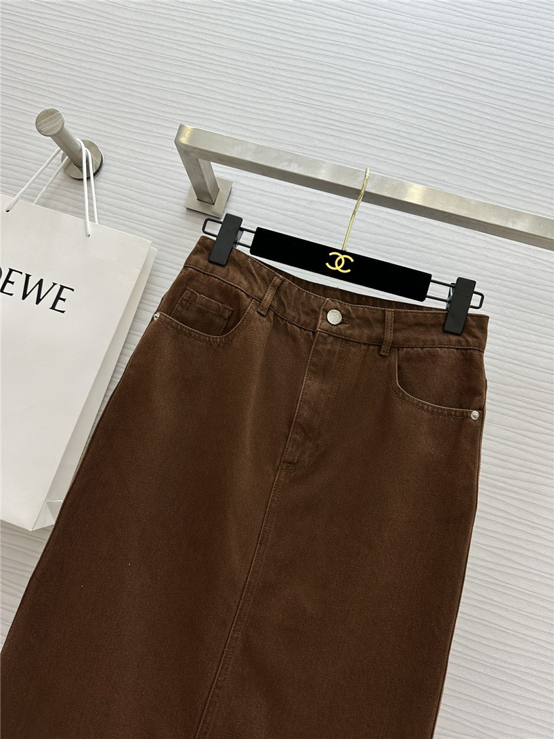 L0ew* denim skirt with slit design replica d&g clothing