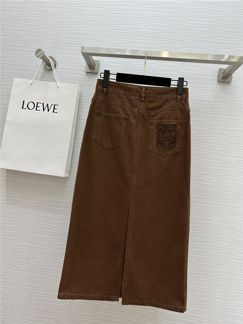 L0ew* denim skirt with slit design replica d&g clothing