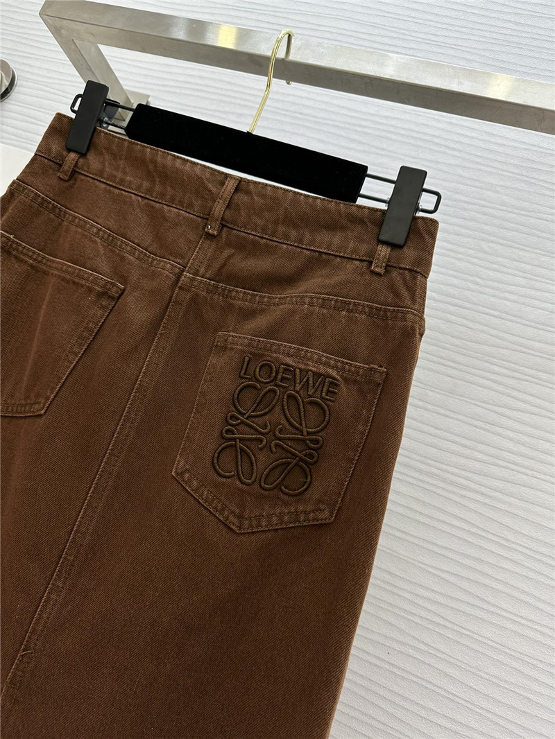 L0ew* denim skirt with slit design replica d&g clothing