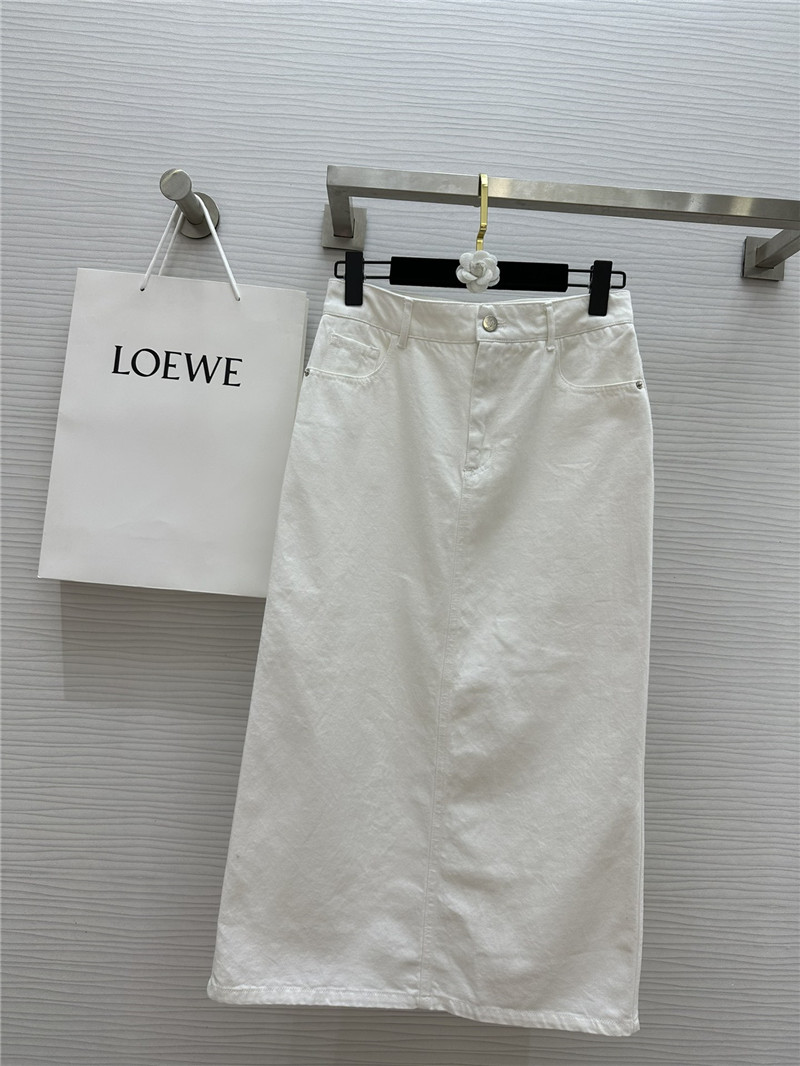 L0ew* denim skirt with slit design replica d&g clothing
