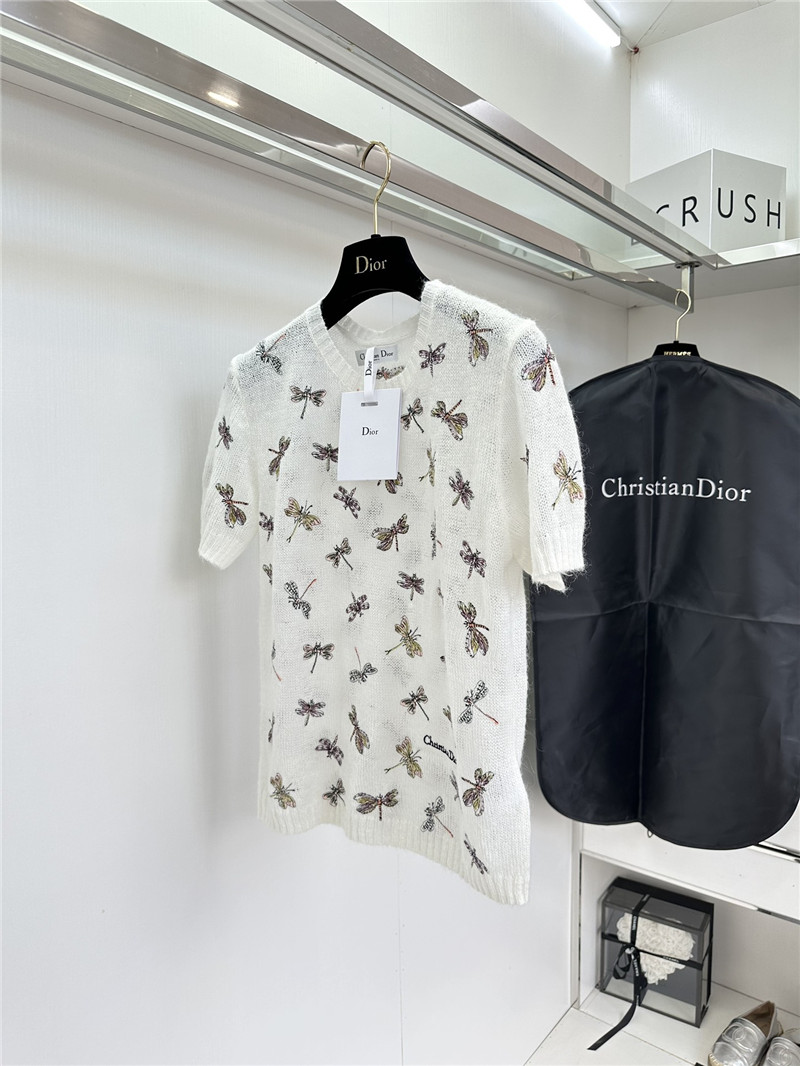 D10r embroidery dragonfly t-shirt in white