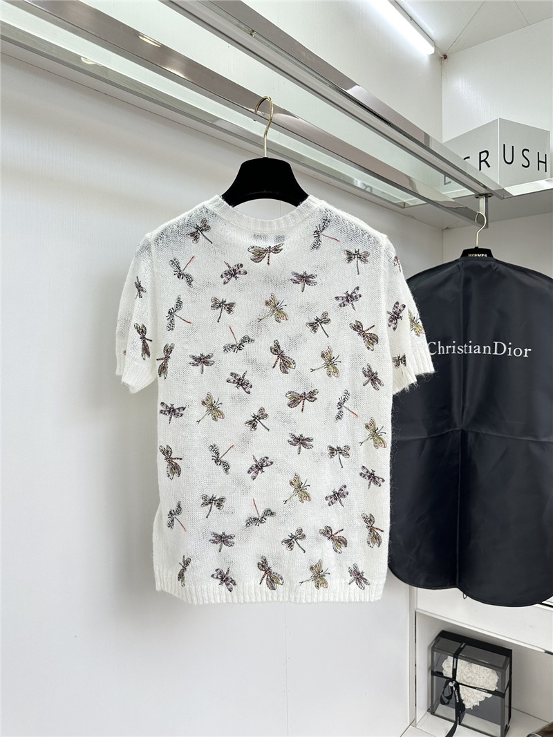 D10r embroidery dragonfly t-shirt in white