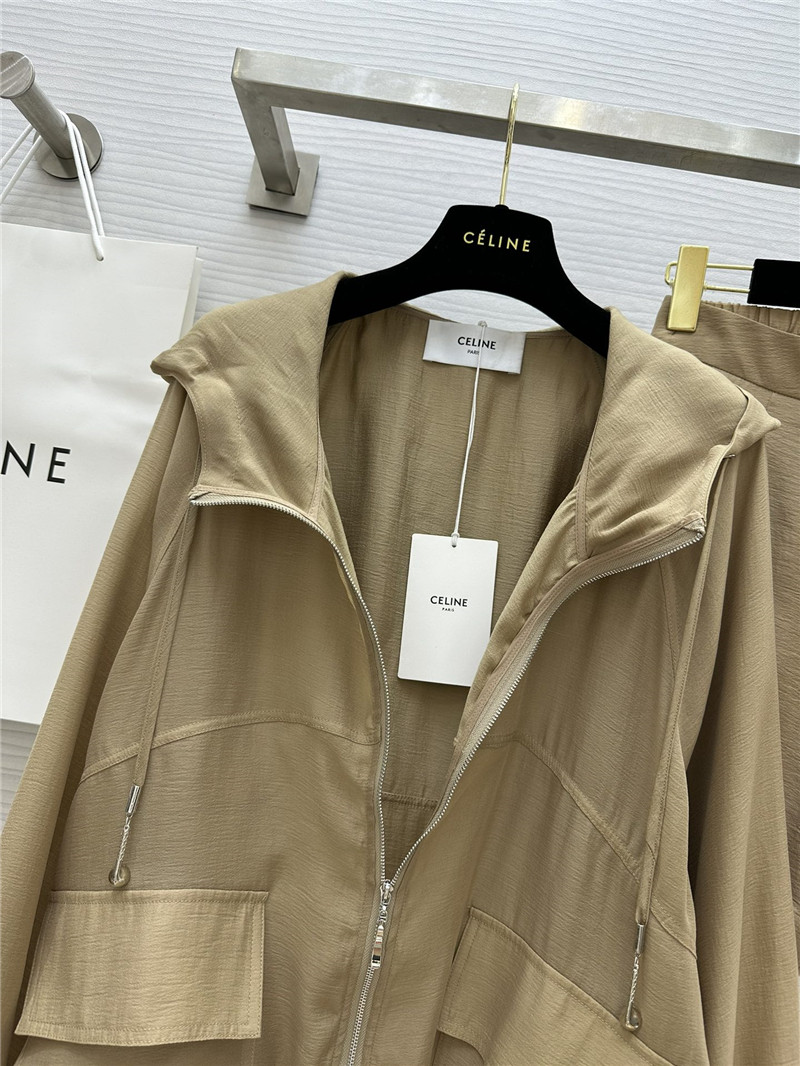 Ce1i*e tencel hooded jacket + shorts set replica clothing sites