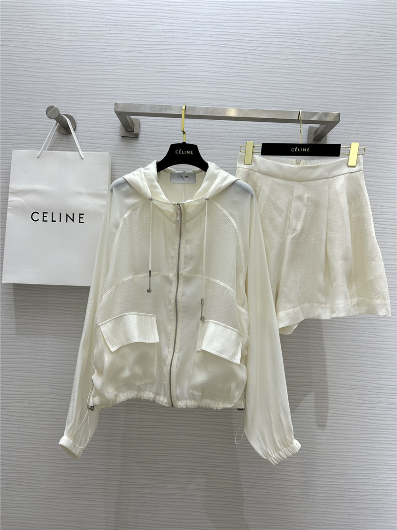 Ce1i*e tencel hooded jacket + shorts set replica clothing sites