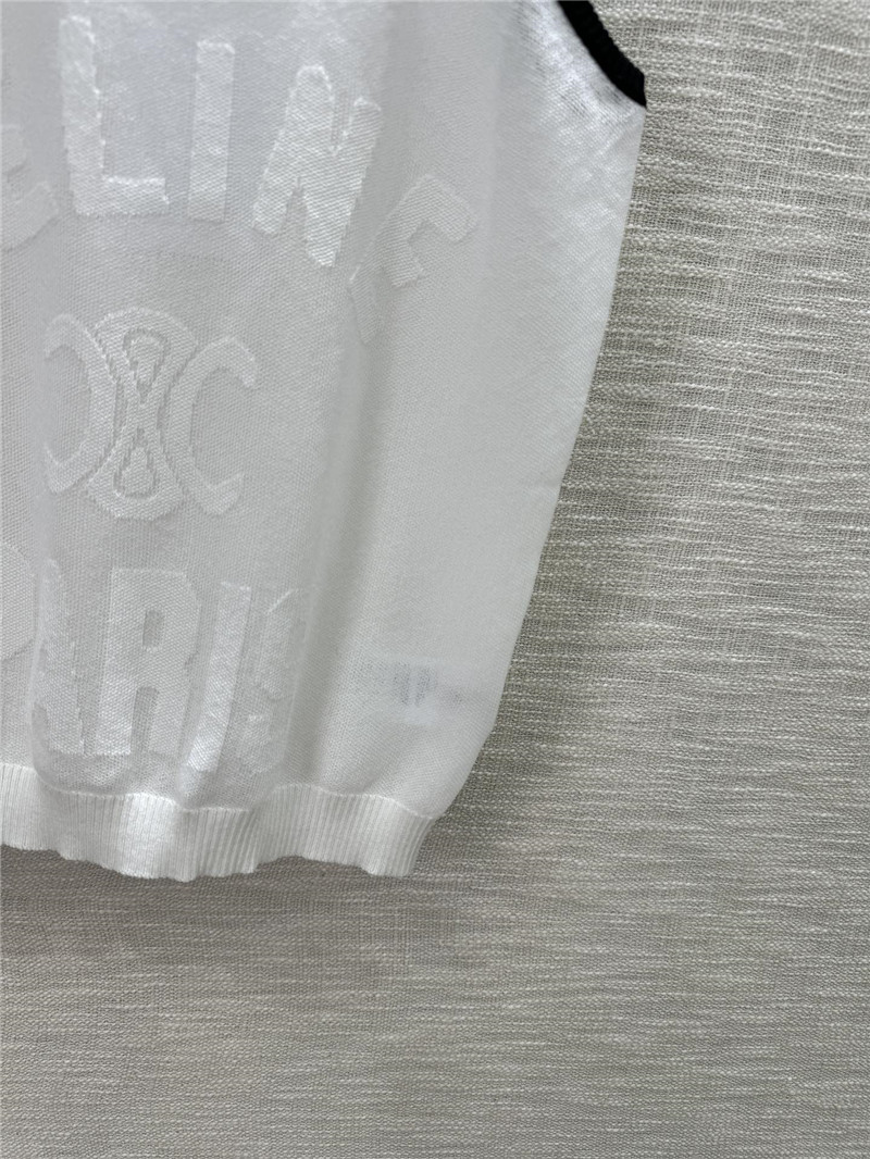 Ce1i*e contrasting color knitted vest cheap replica designer clothes