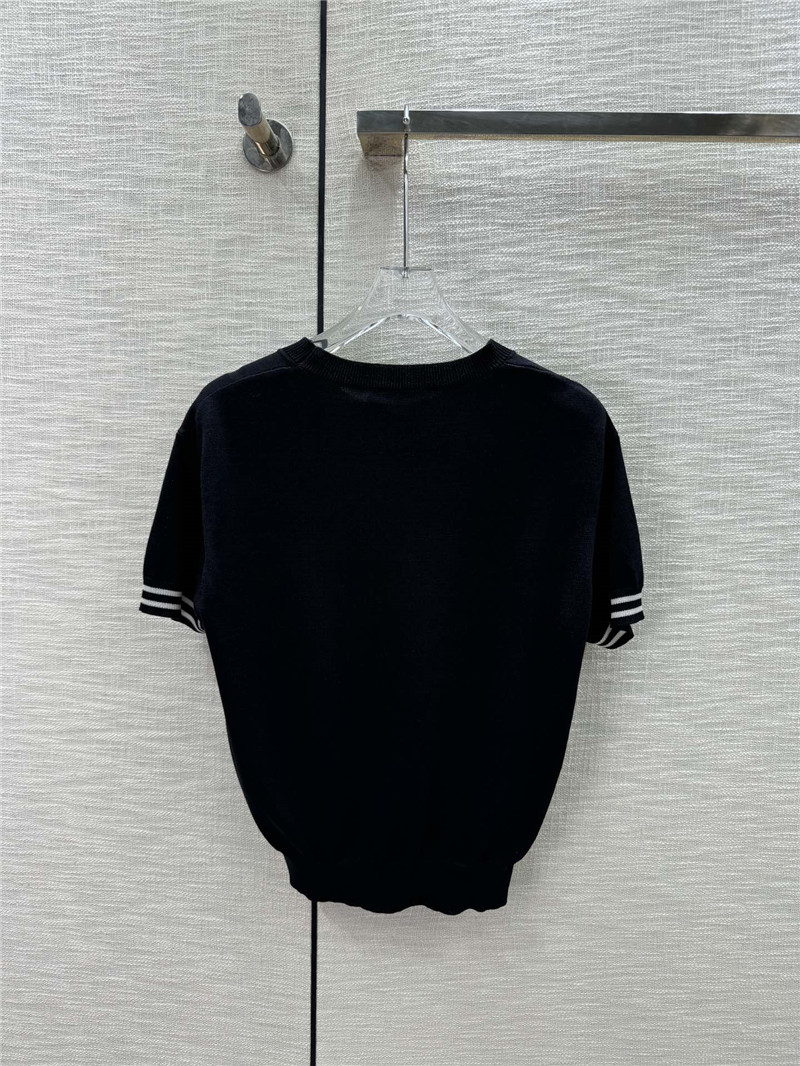 Pra*a round neck knitted short sleeve replica d&g clothing