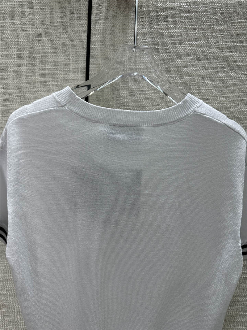 Pra*a round neck knitted short sleeve replica d&g clothing
