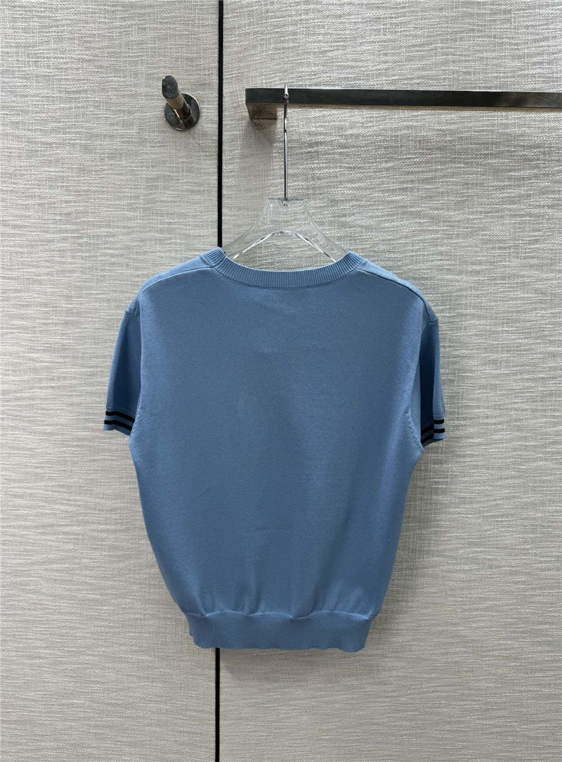 Pra*a round neck knitted short sleeve replica d&g clothing
