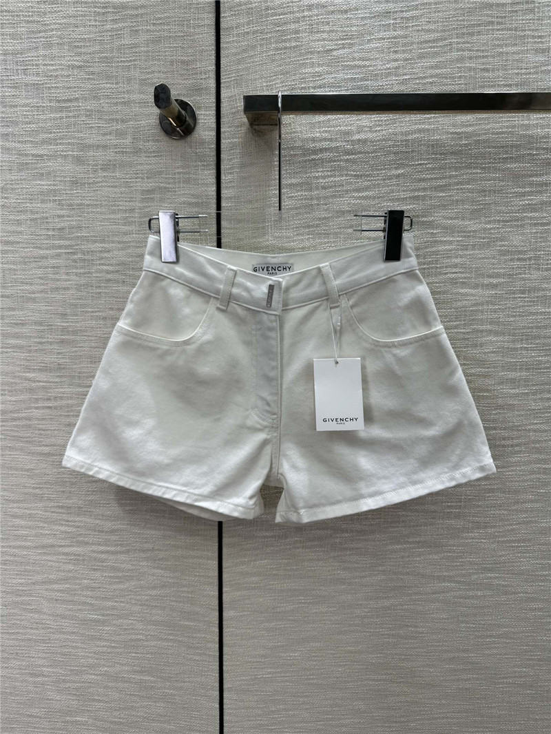 Givenchy white denim shorts replica designer clothes