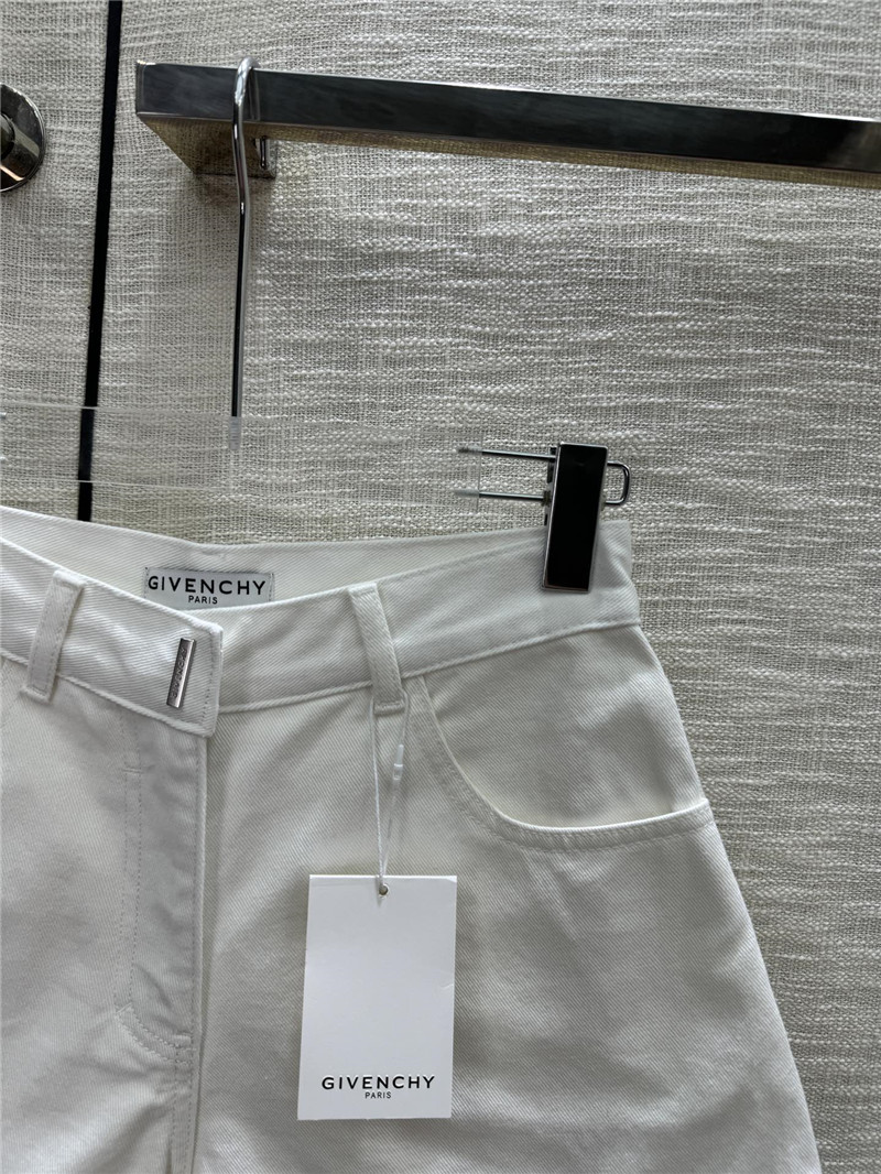Givenchy white denim shorts replica designer clothes