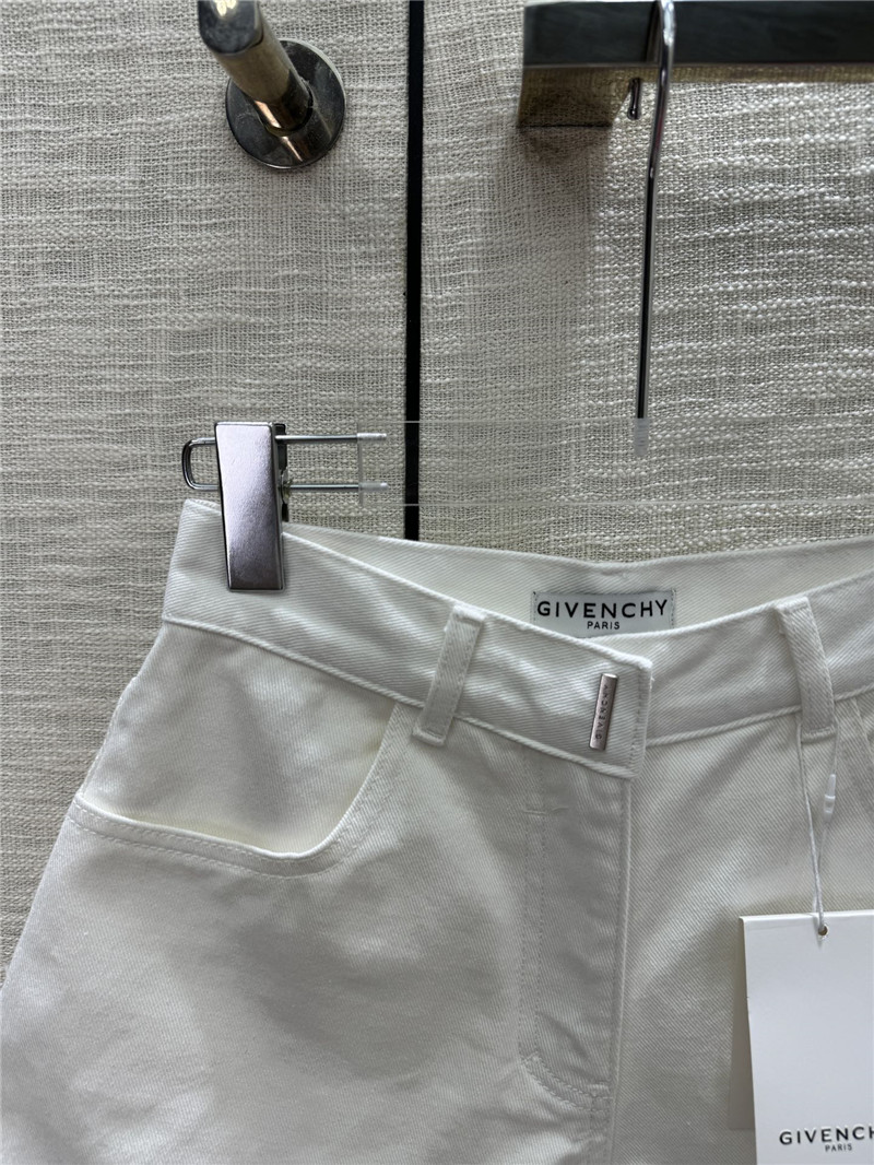Givenchy white denim shorts replica designer clothes