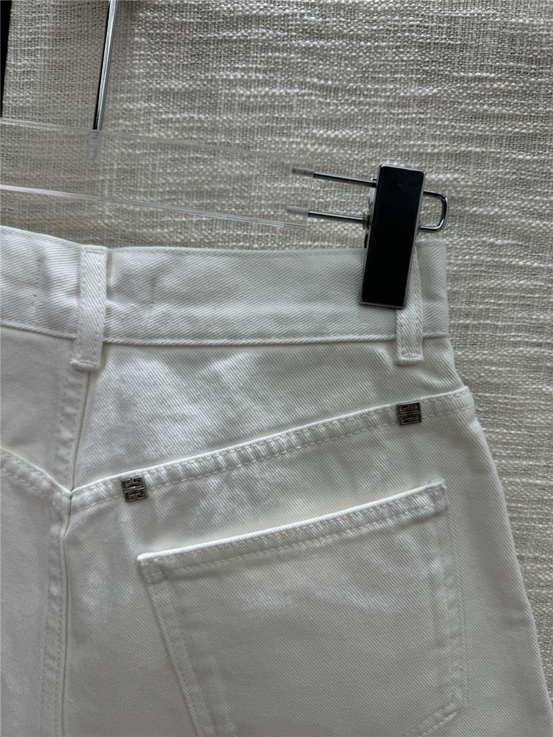 Givenchy white denim shorts replica designer clothes