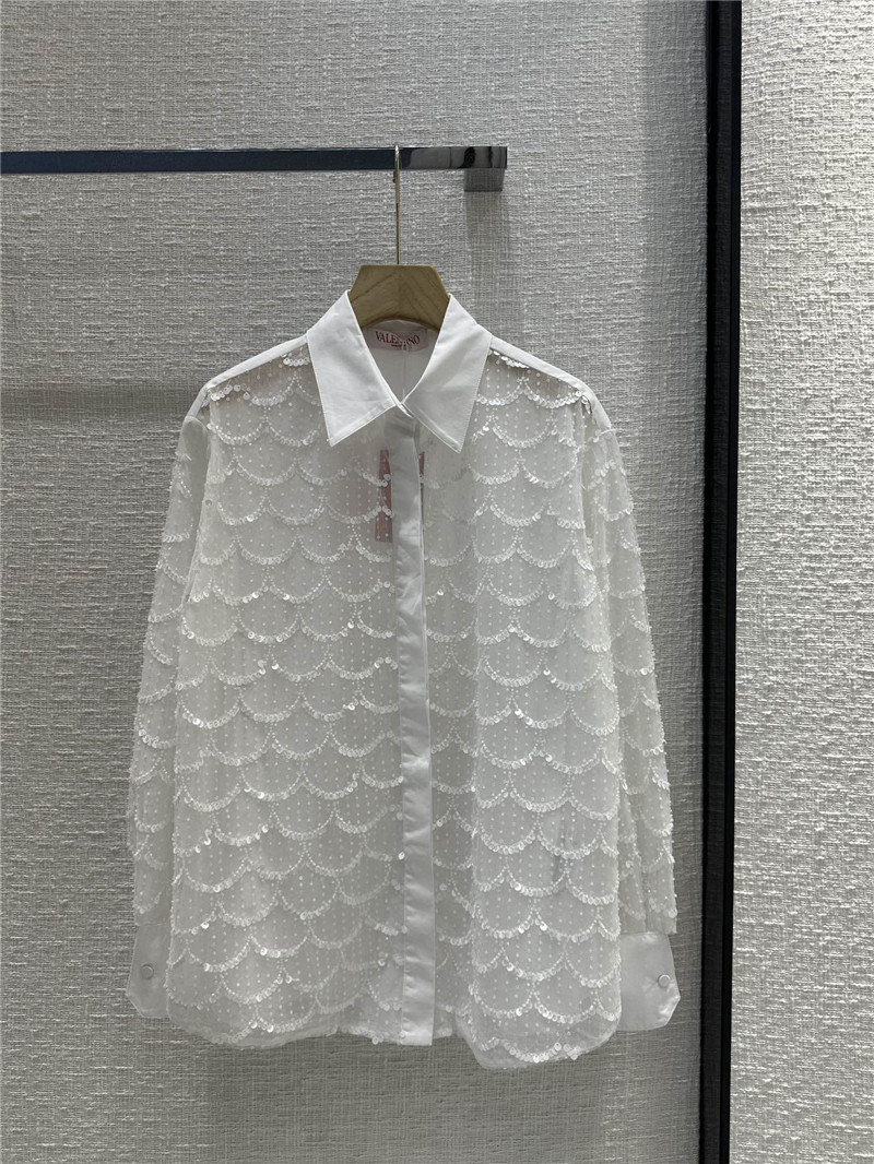 Va1e*ntin0 patchwork white shirt replica clothes