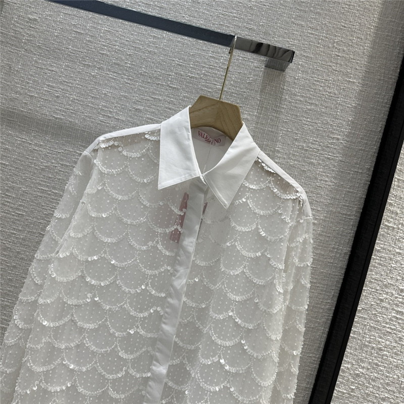 Va1e*ntin0 patchwork white shirt replica clothes