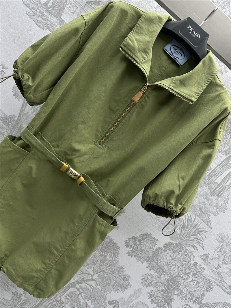 Pra*a belted fabric dress replica designer clothing websites