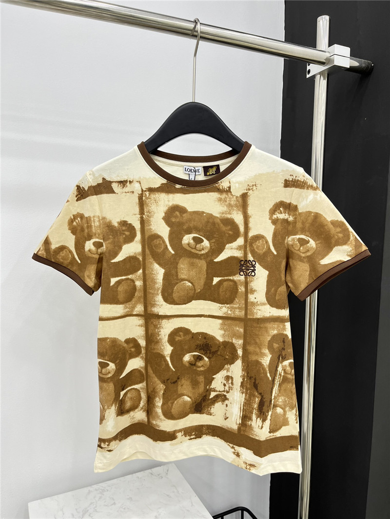 L0ew* double-sided graffiti bear t-shirt replica clothes