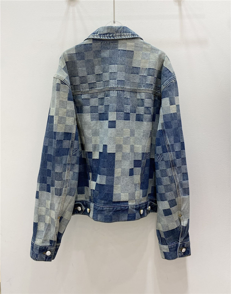 louis vuitton LV color changing plaid denim jacket replica clothes
