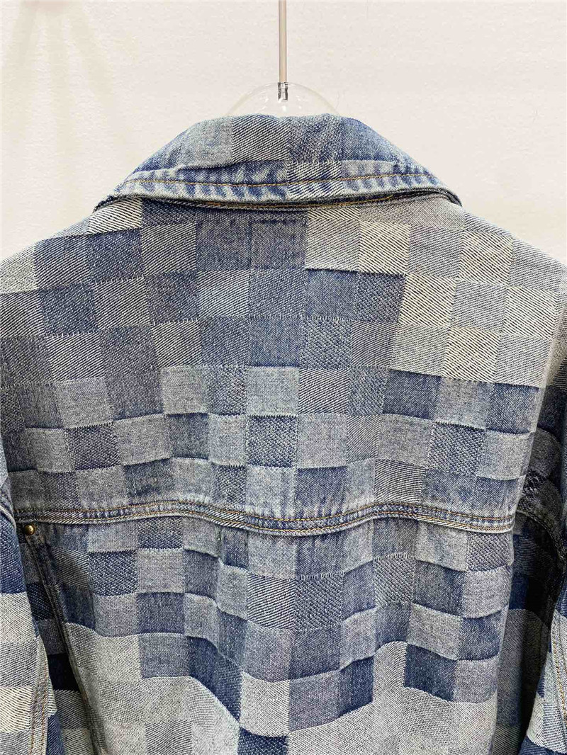 louis vuitton LV color changing plaid denim jacket replica clothes