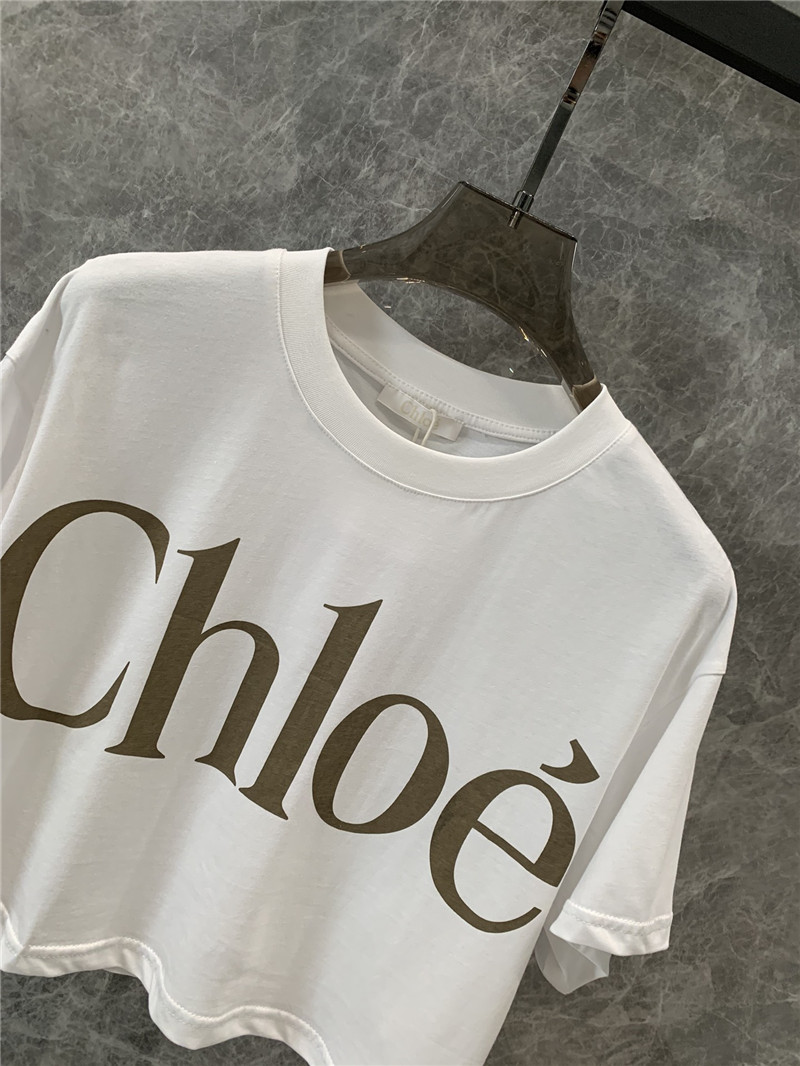 Chloé letter print round neck short sleeve T-shirt replicas clothes