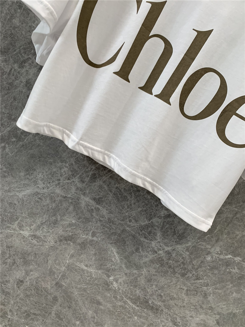 Chloé letter print round neck short sleeve T-shirt replicas clothes