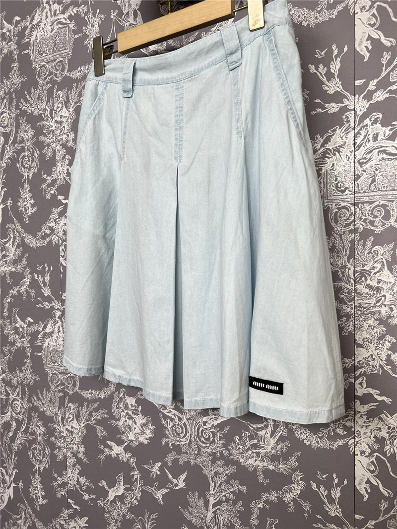 M1um1u sky blue pleated skirt replica clothing sites