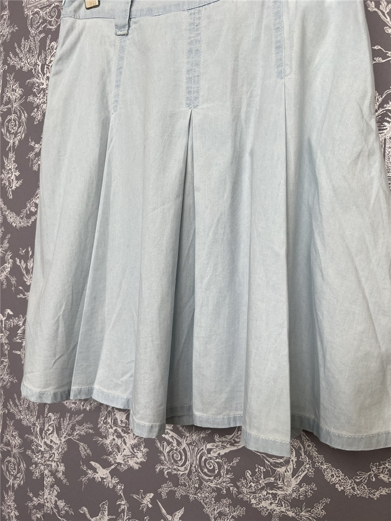 M1um1u sky blue pleated skirt replica clothing sites