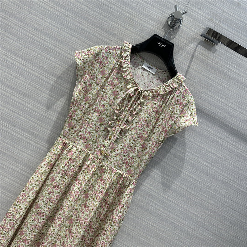 Ce1i*e retro french elegant silk dress replica designer clothes