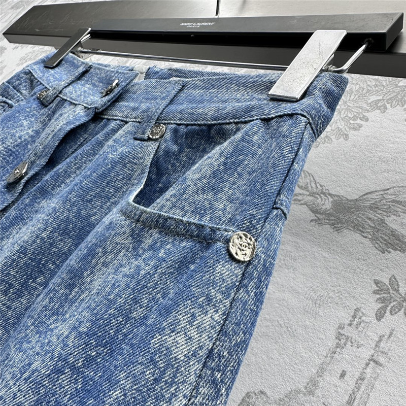Ch**el washed denim skirt replica designer clothes