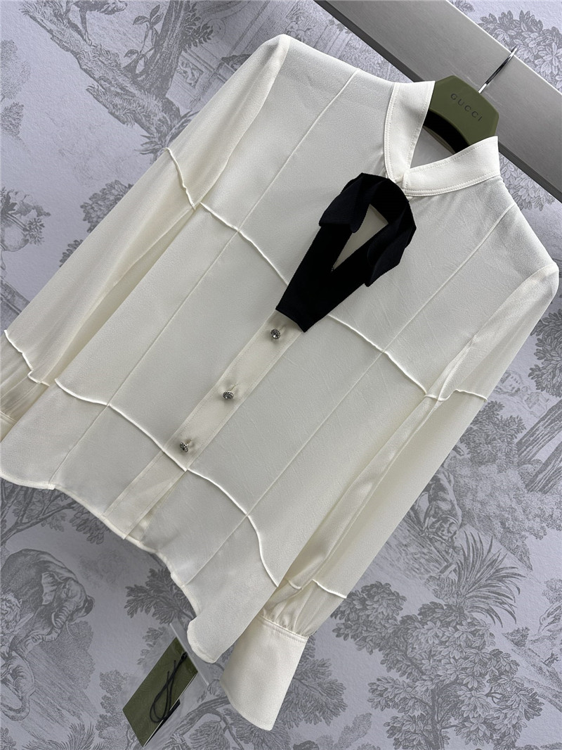 Gucci bow patchwork shirt replica d&g clothing