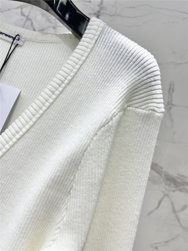 A1exa*der wang logo knitted cardigan in white