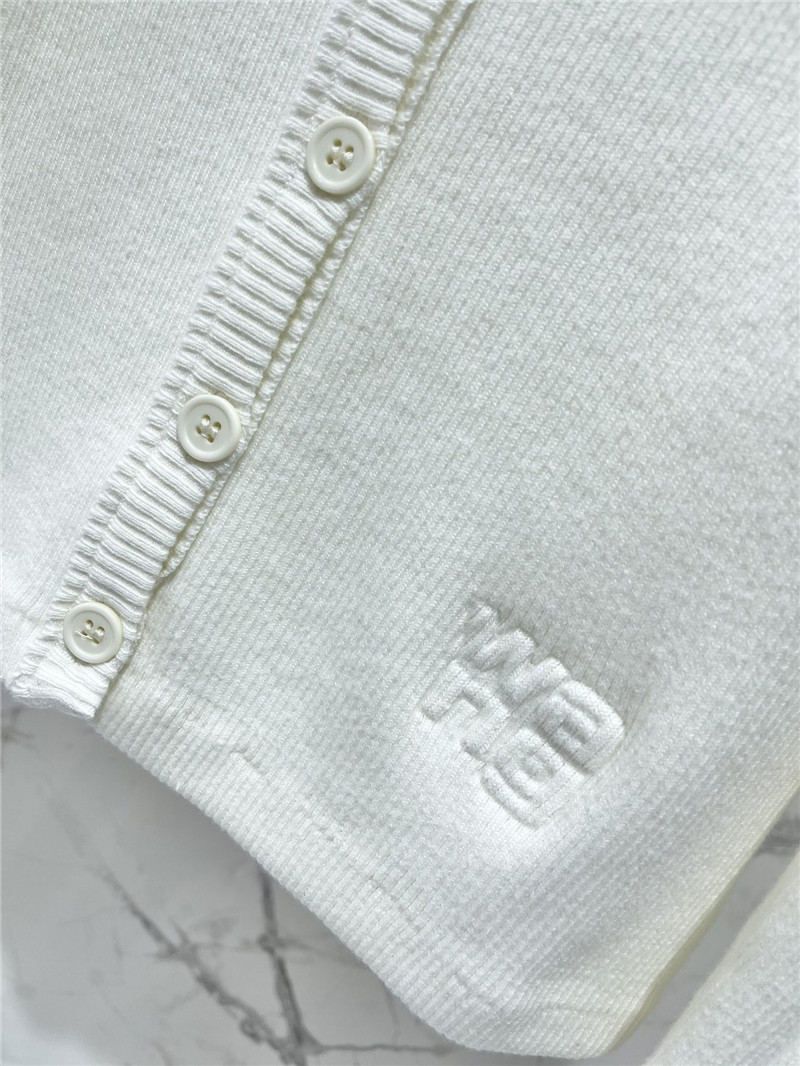 A1exa*der wang logo knitted cardigan in white