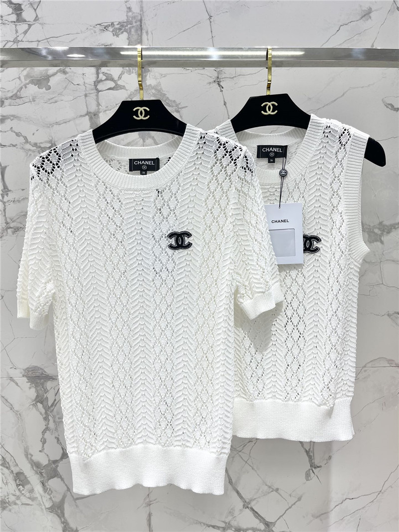 Ch**el knitted short sleeves cheap designer replica clothes