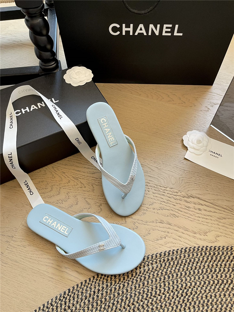 Ch**el flat blue flip flops