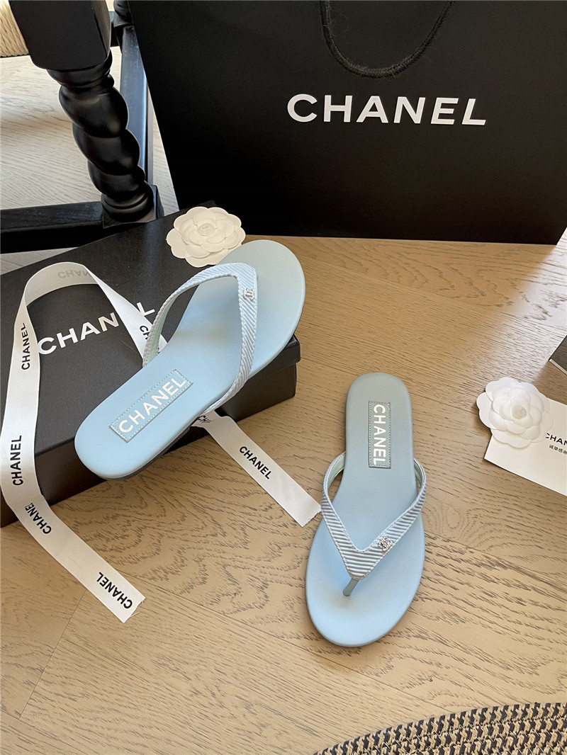 Ch**el flat blue flip flops