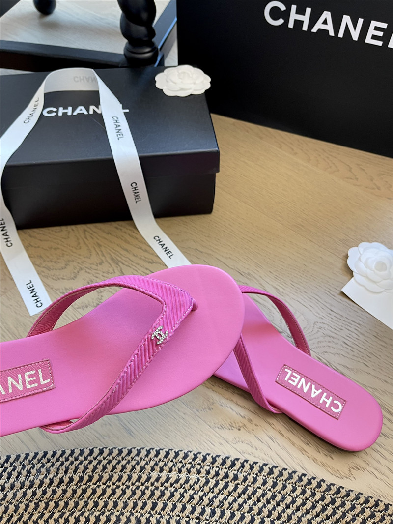 Ch**el flat fuchsia flip flops