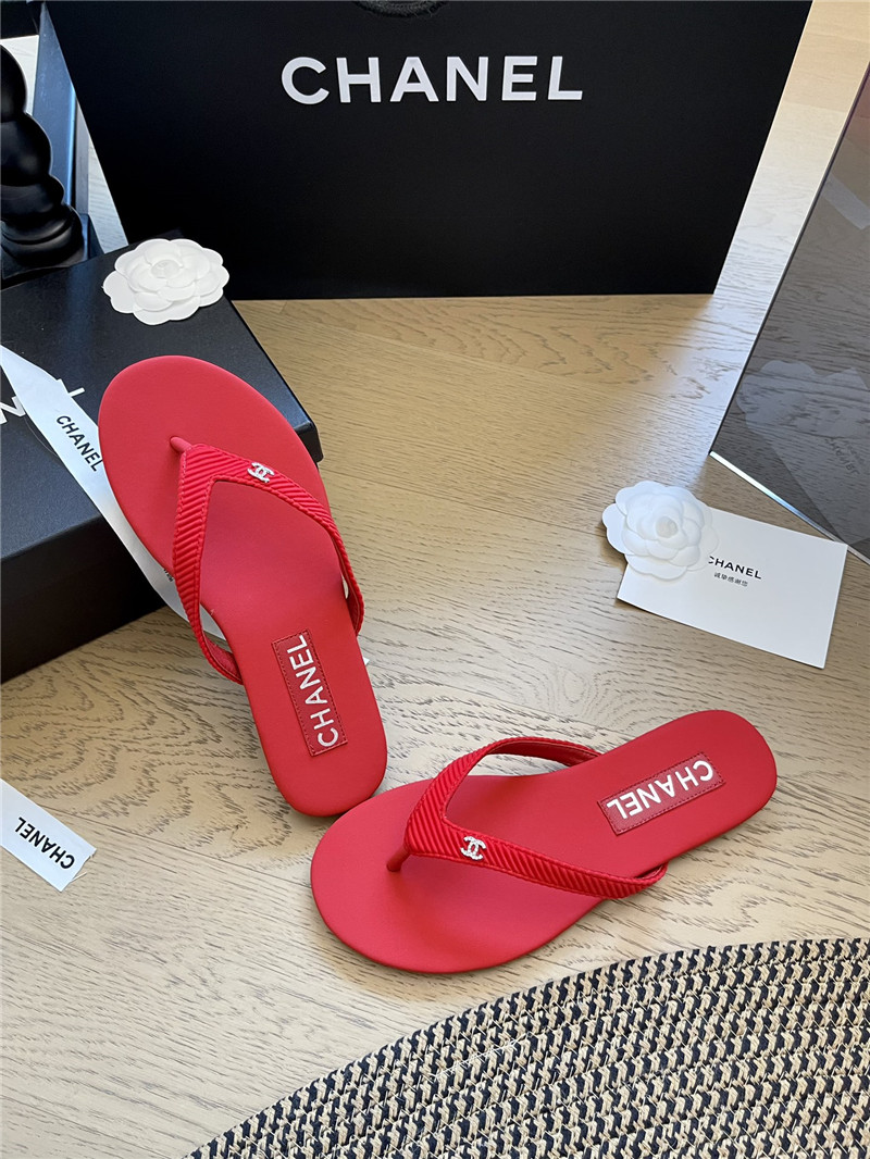 Ch**el flat red flip flops