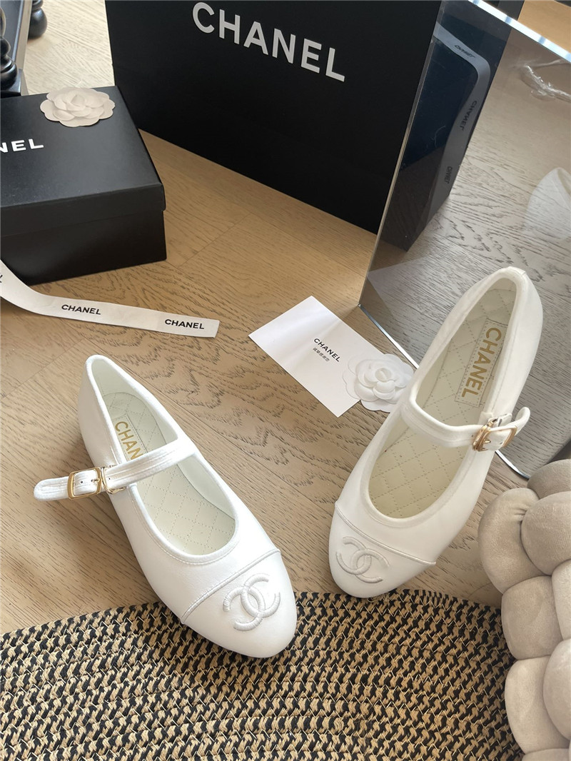 Ch**el mary janes leather ballet flats