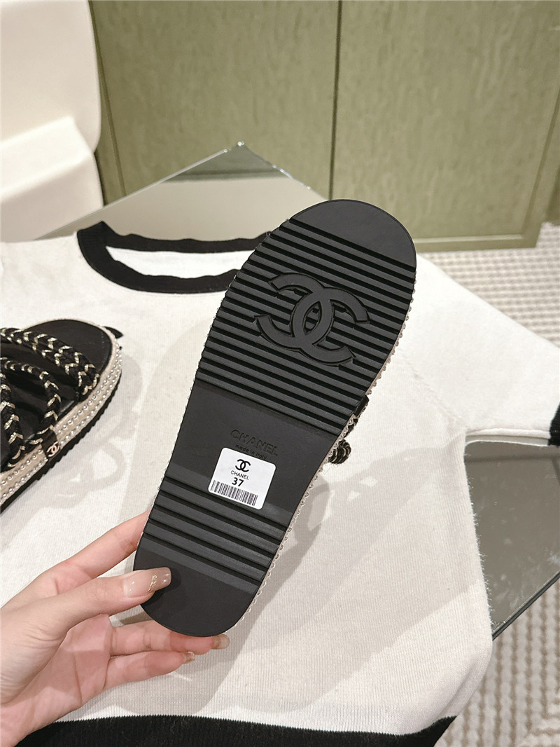 Ch**el logo espadrilles black slides