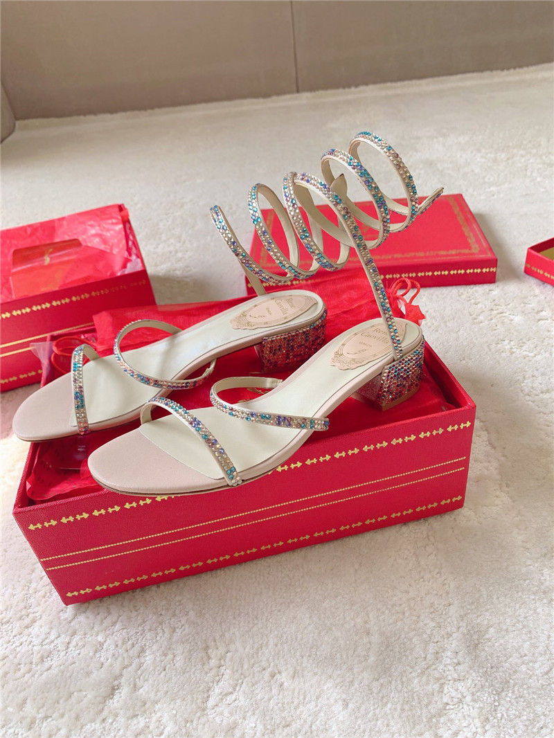 Rene Caovilla Cleo 45 Embellished Satin Sandals