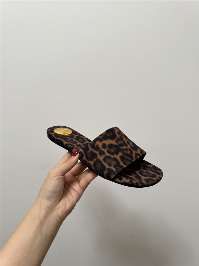Sa1nt Lau*nt leopard print slides