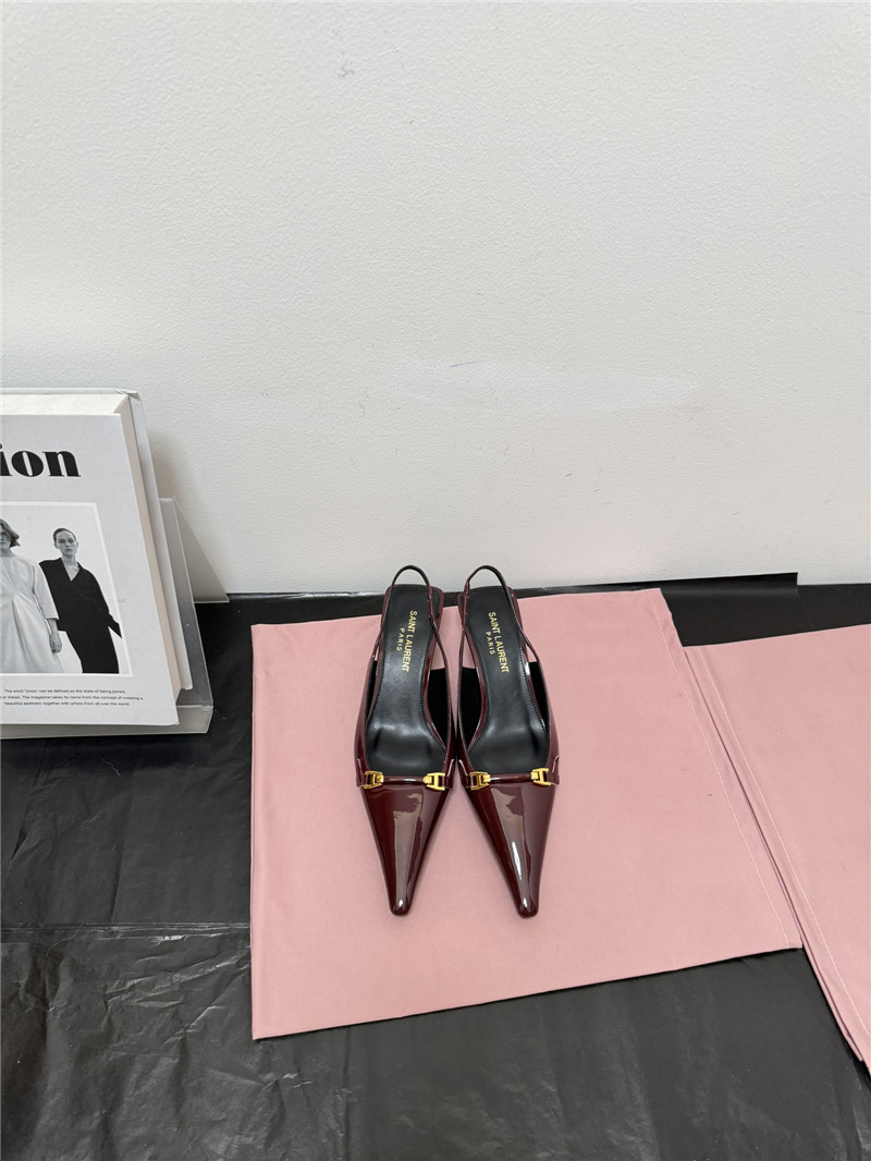 Sa1nt Lau*nt slingback 50mm patent-leather pumps
