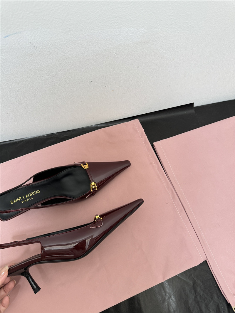 Sa1nt Lau*nt slingback 50mm patent-leather pumps