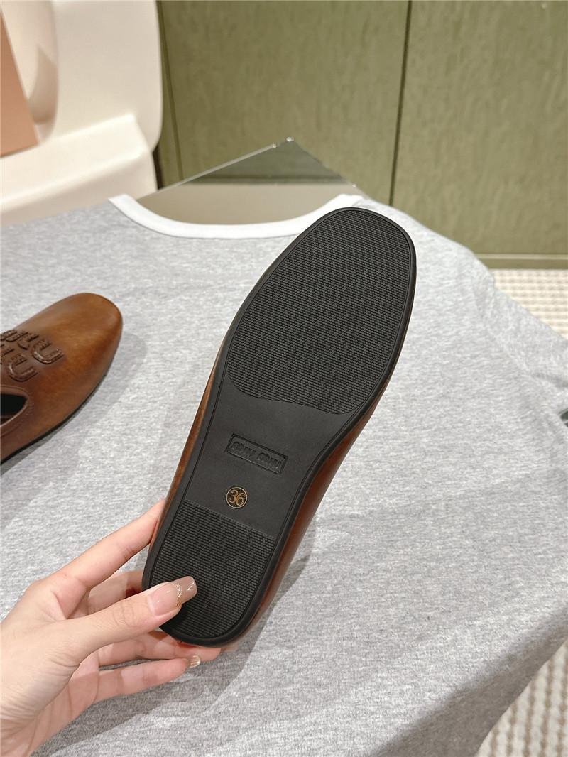 Miu Miu Brown Leather Loafers